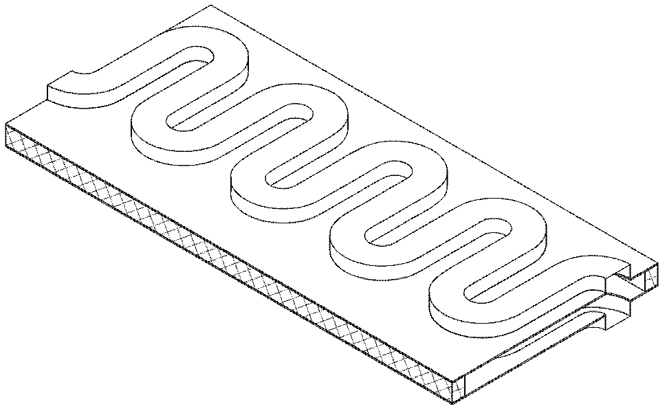 Curved ridge-loading rectangular slot waveguide slow wave line