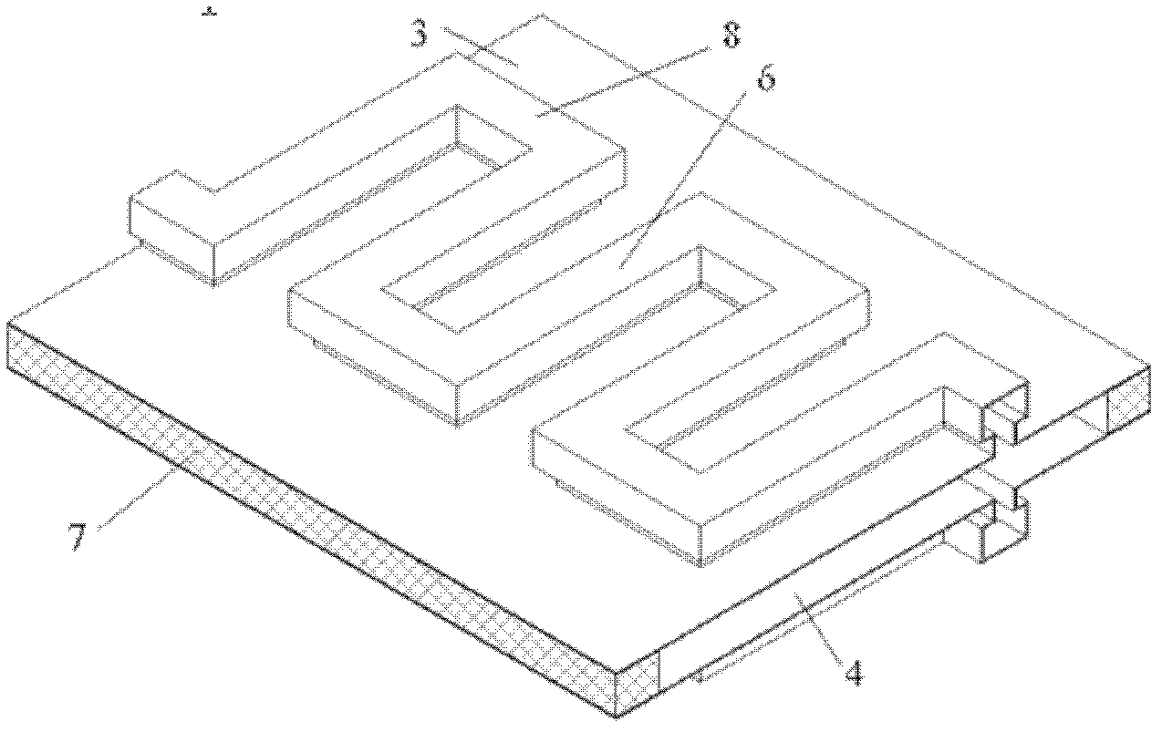 Curved ridge-loading rectangular slot waveguide slow wave line