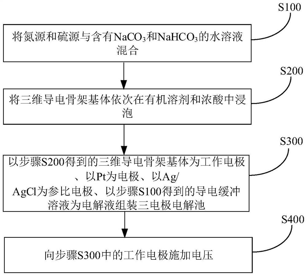 Three-dimensional conductive skeleton and preparation method and application thereof