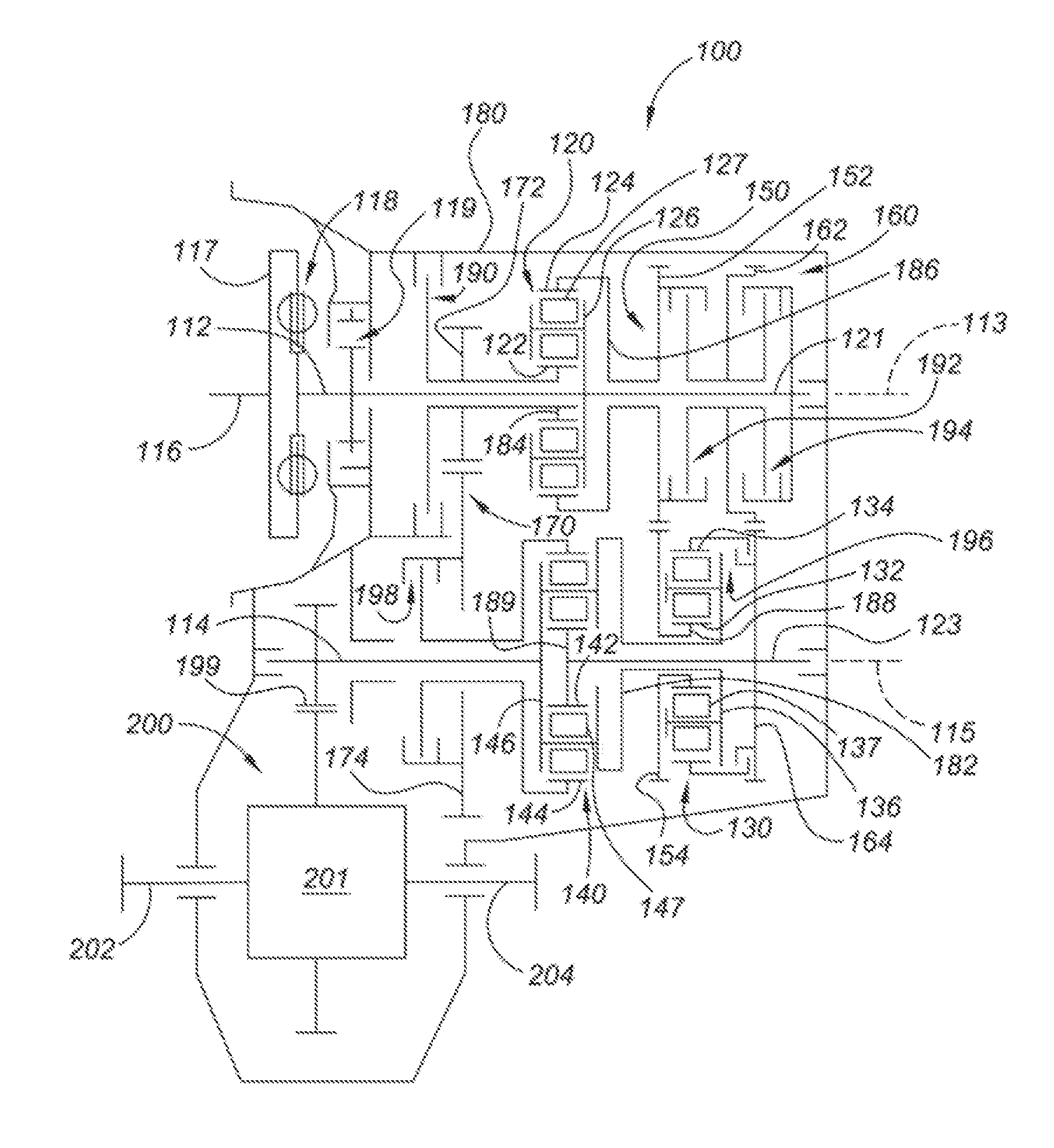 Eight speed transmission with planetary and layshaft gearing