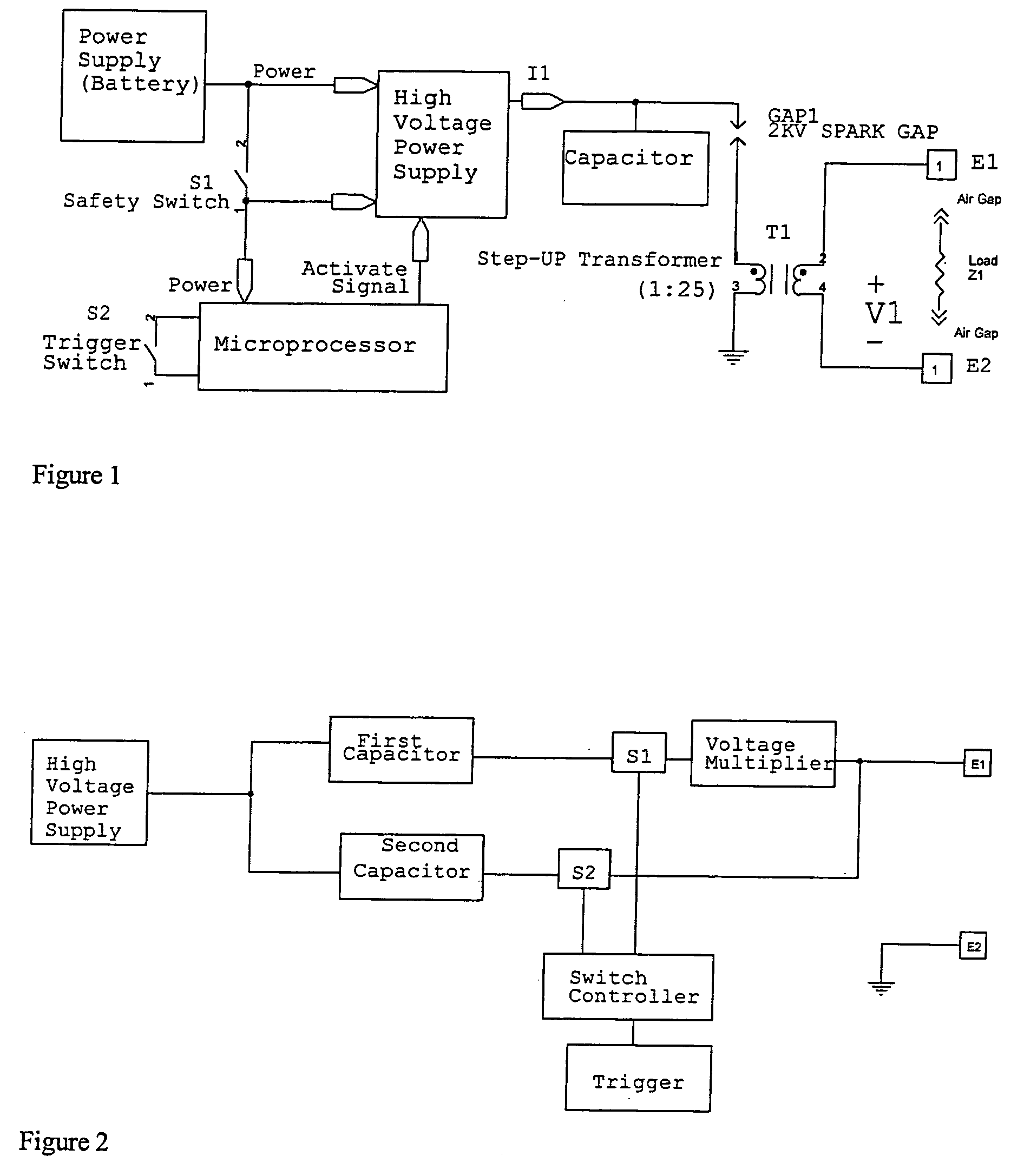 Dual operating mode electronic disabling device for generating a time-sequenced, shaped voltage output waveform