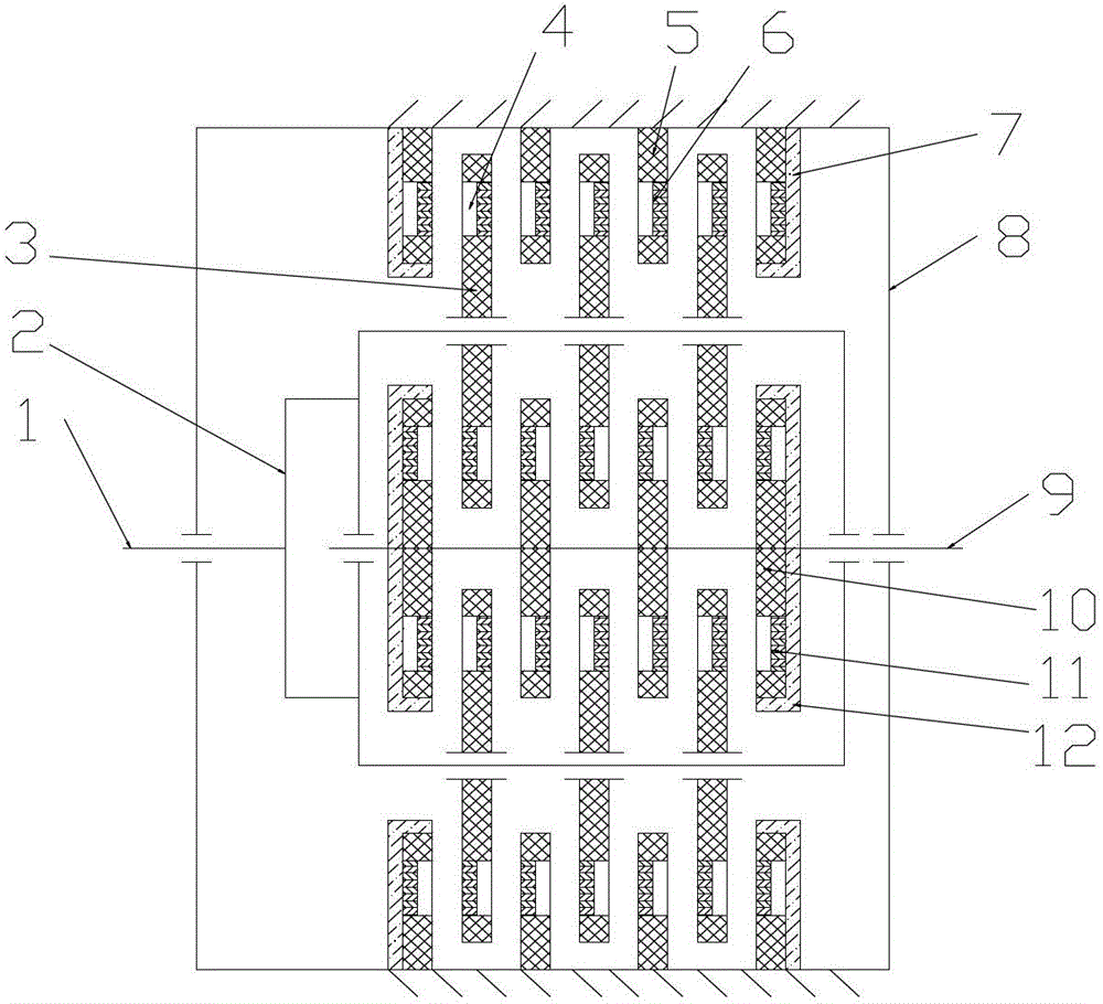 Planet magnetic meshing flexible transmission mechanism