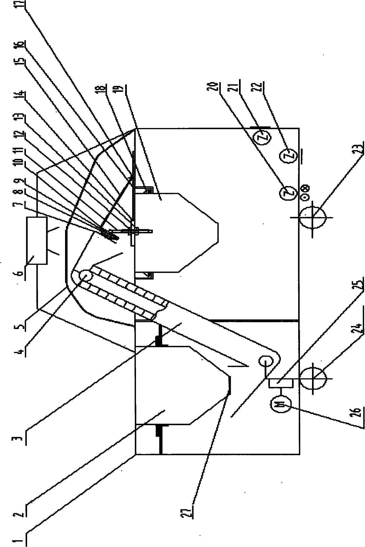 Impulse type grain mass flow sensor calibrating and testing device