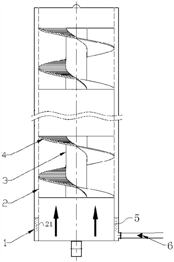 Wave plate spiral groove dedusting and demisting device