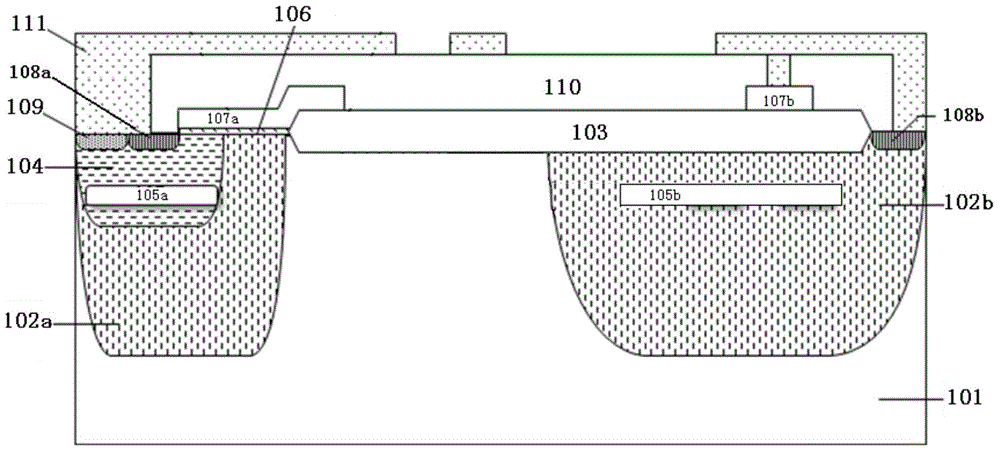 Isolated NLDMOS (N type Laterally Diffused Metal Oxide Semiconductor) device