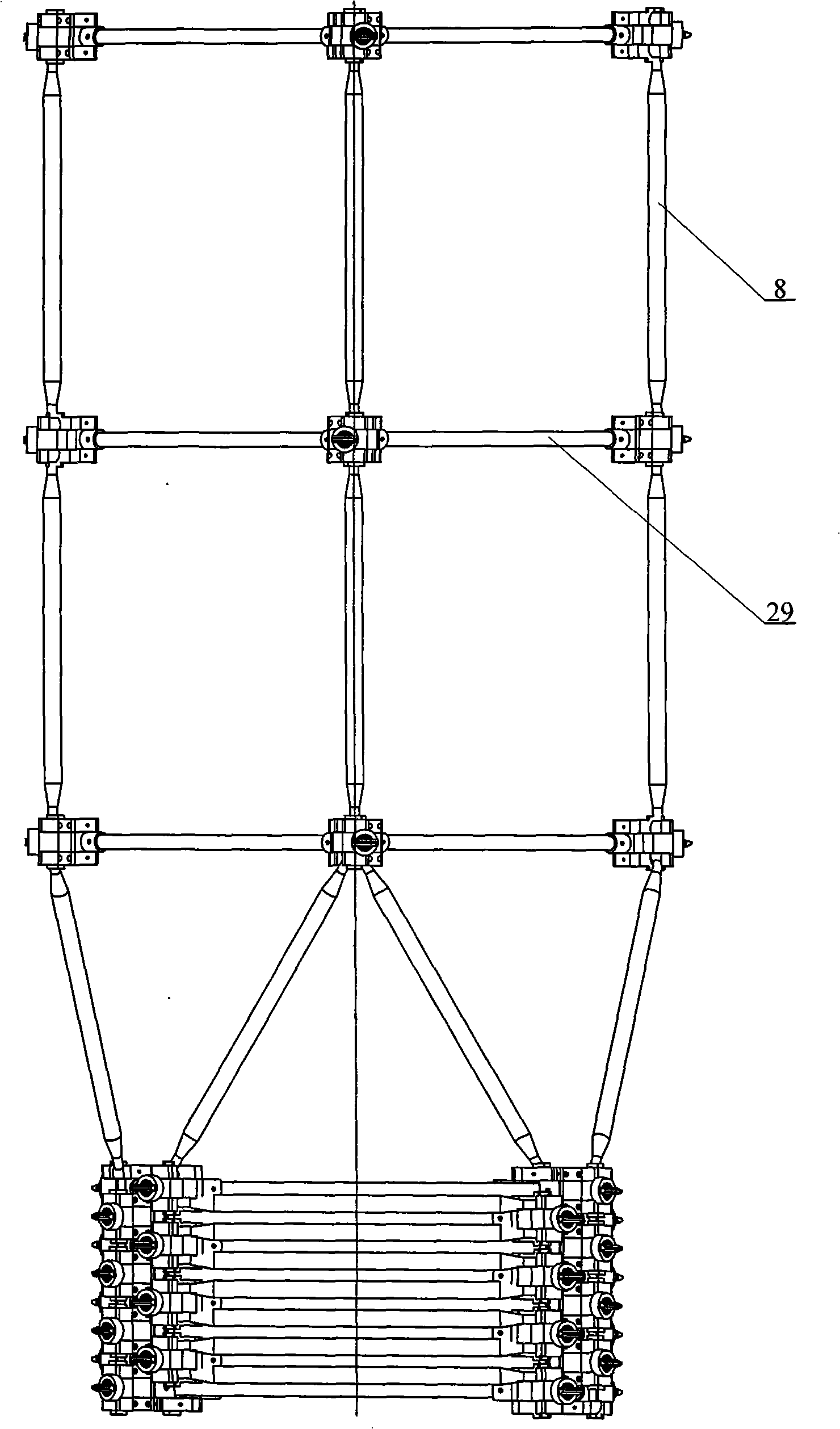 Large rod-cable extending arm extension driving mechanism