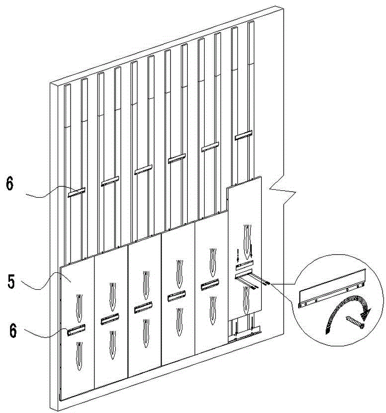 Wall surface decorating plate mounting structure and mounting method