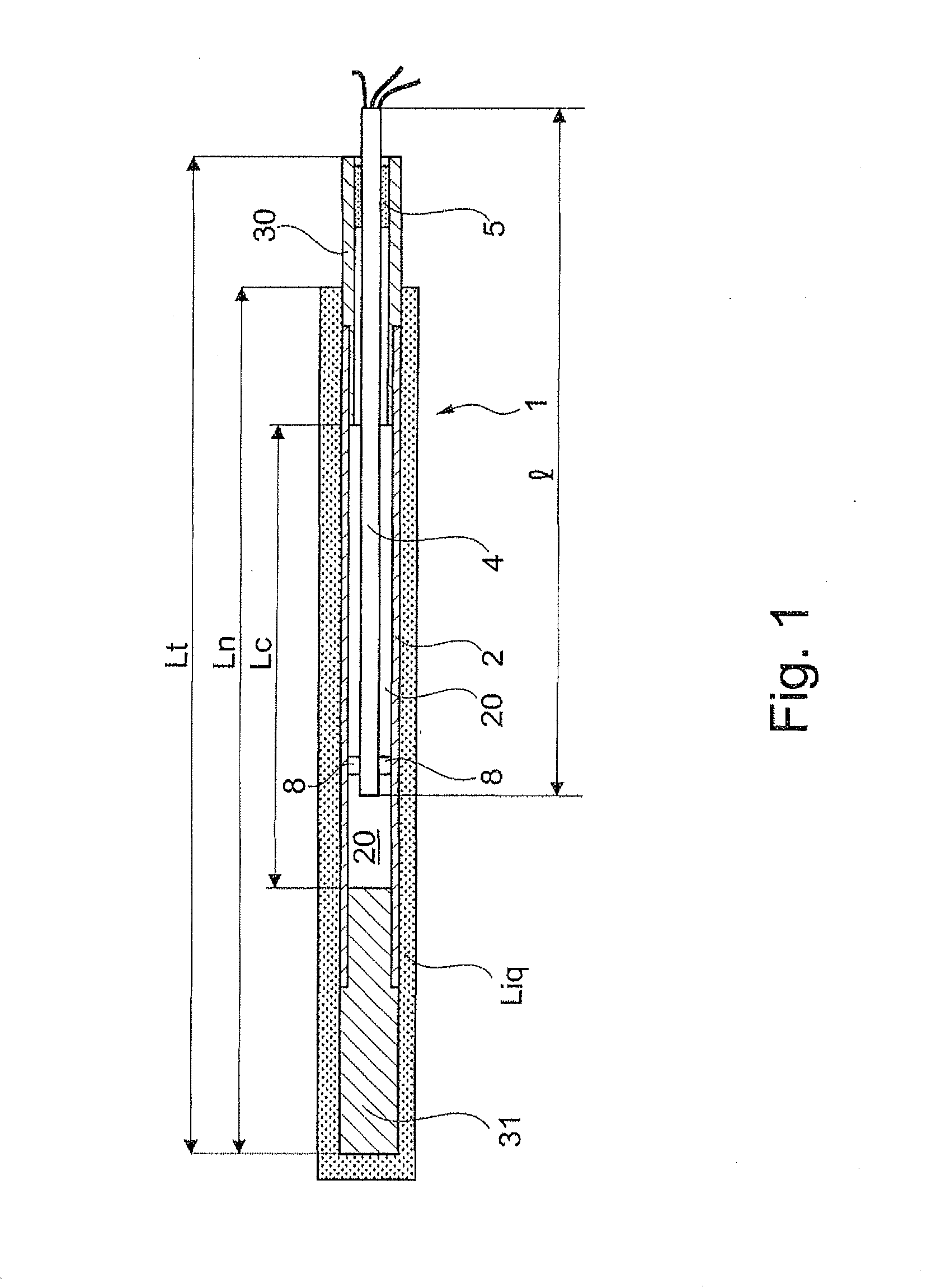 Rod thermometer device for detecting a temperature, use for the electrical simulation of nuclear fuel rods