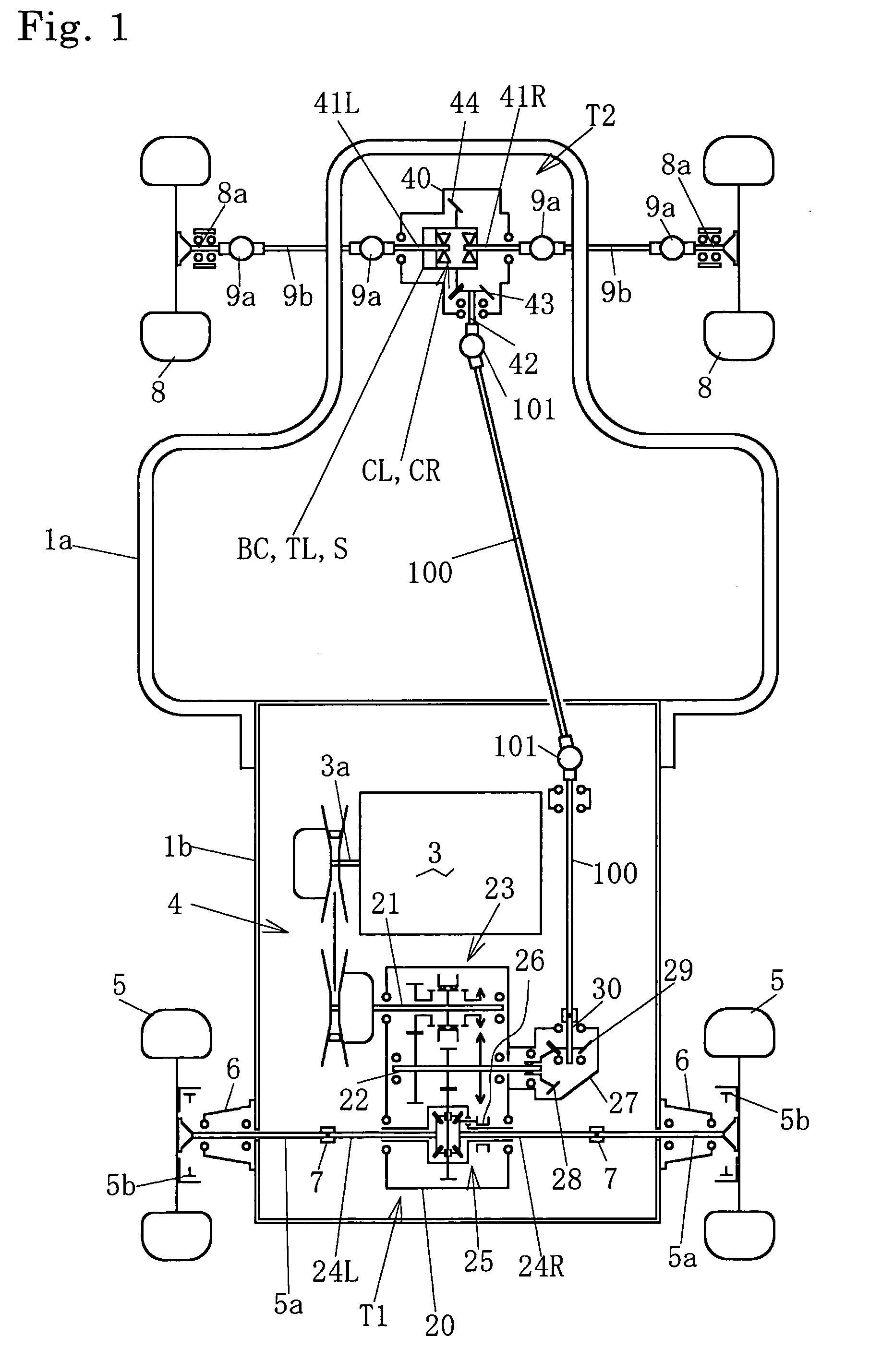 Transaxle of multi-wheel drive vehicle