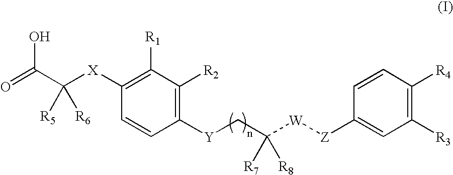 4-((phenoxyalkyl)thio)-phenoxyacetic acids and analogs