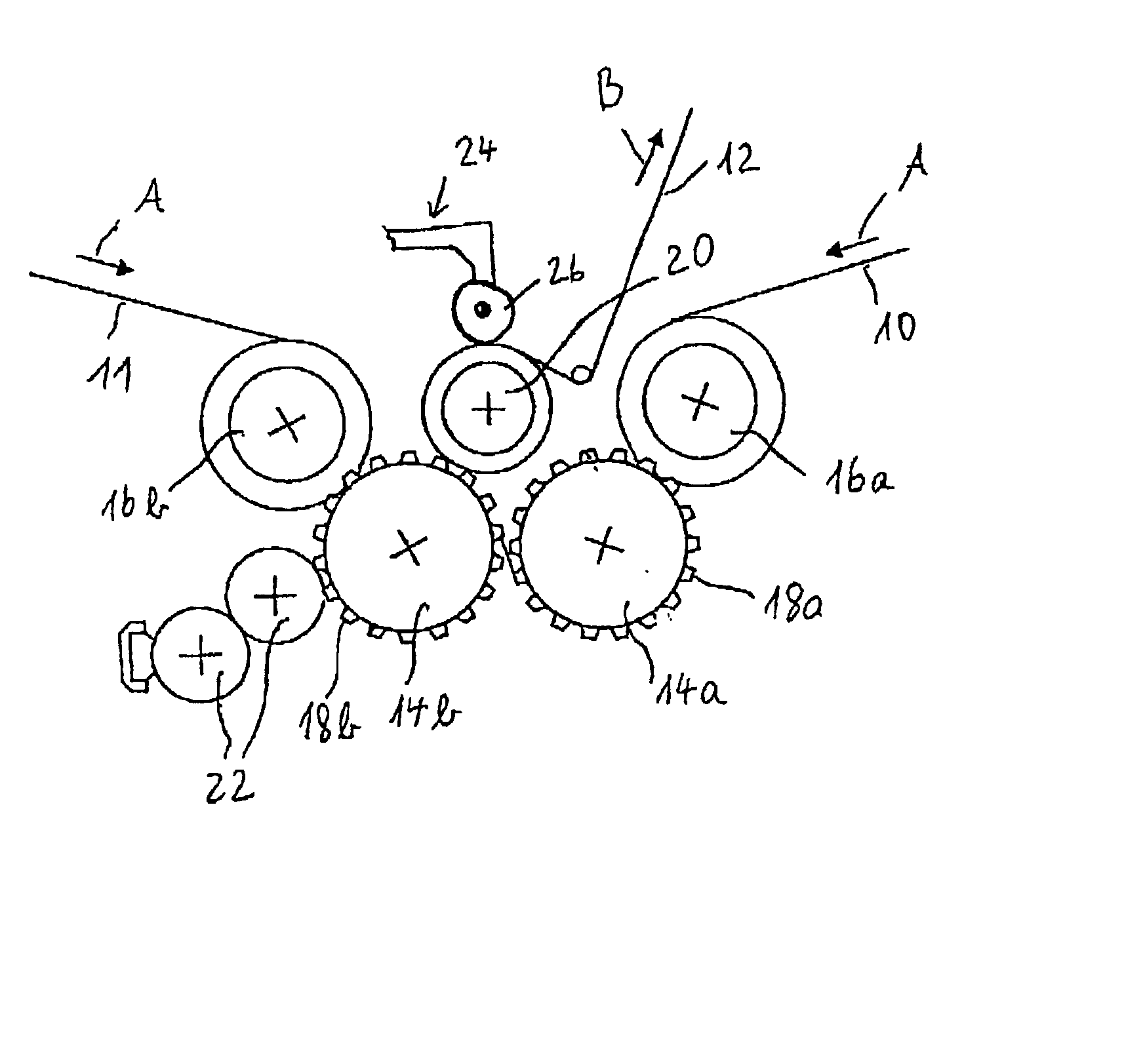 Device and method for applying a spot embossing pattern to a web of multi-ply tissue paper