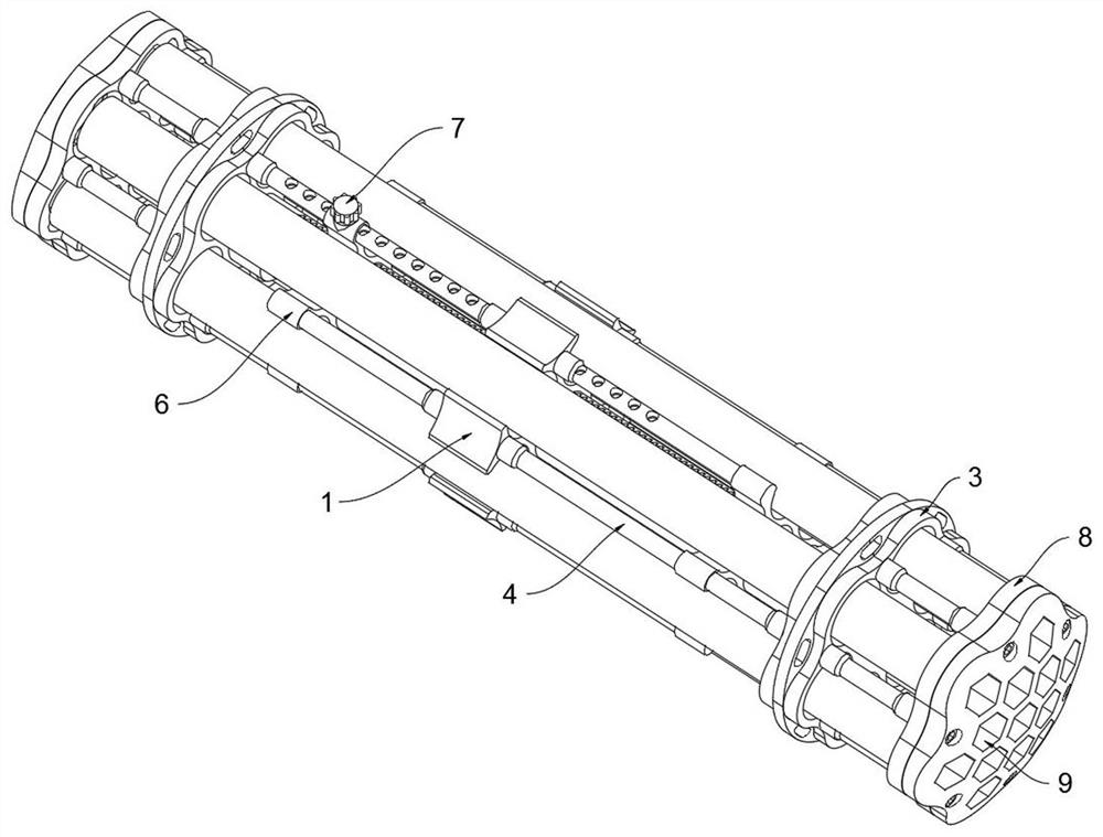 A lifting limit device of double protective pipes for construction lifting machinery