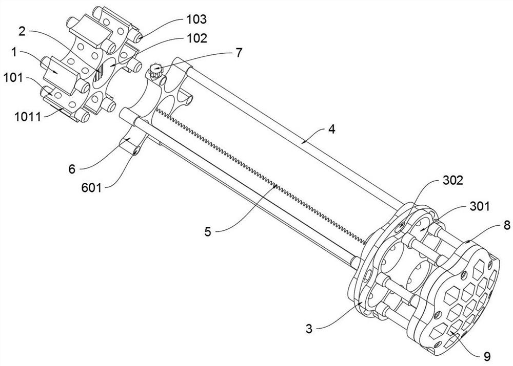 A lifting limit device of double protective pipes for construction lifting machinery