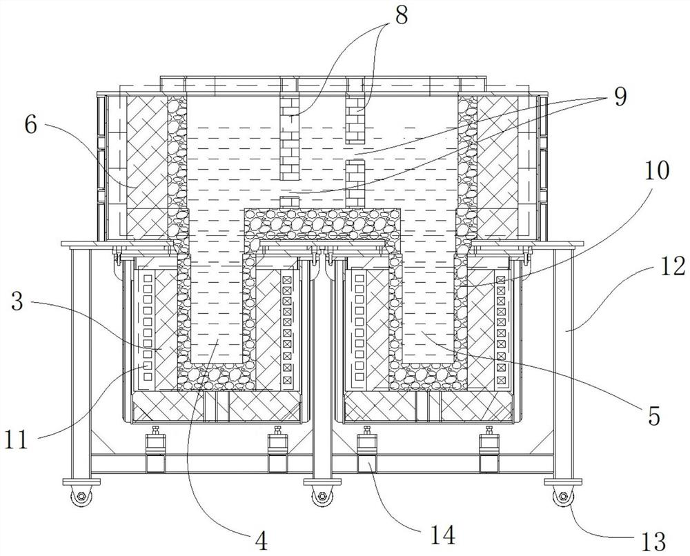 Continuous smelting furnace and ingot casting system with same