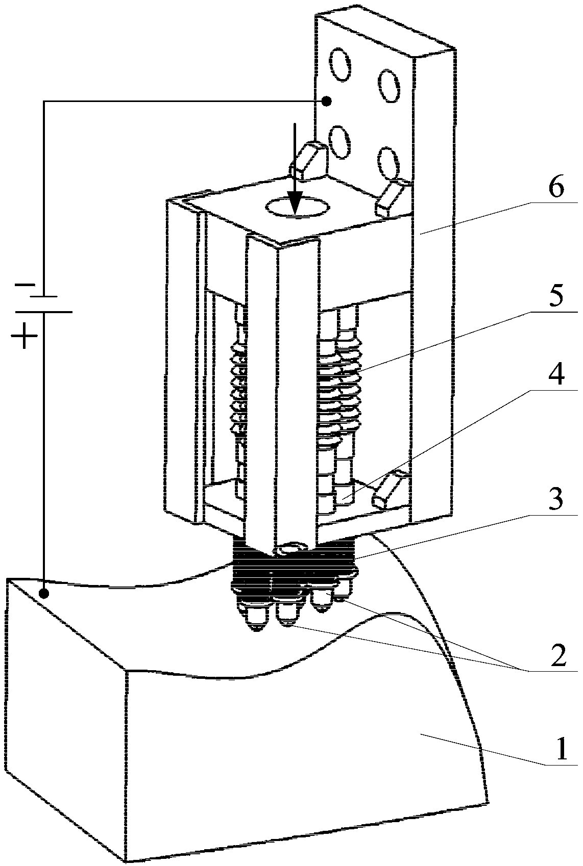 Multi-pipe floating complex curved surface self-finding track electrolytic processing device and method