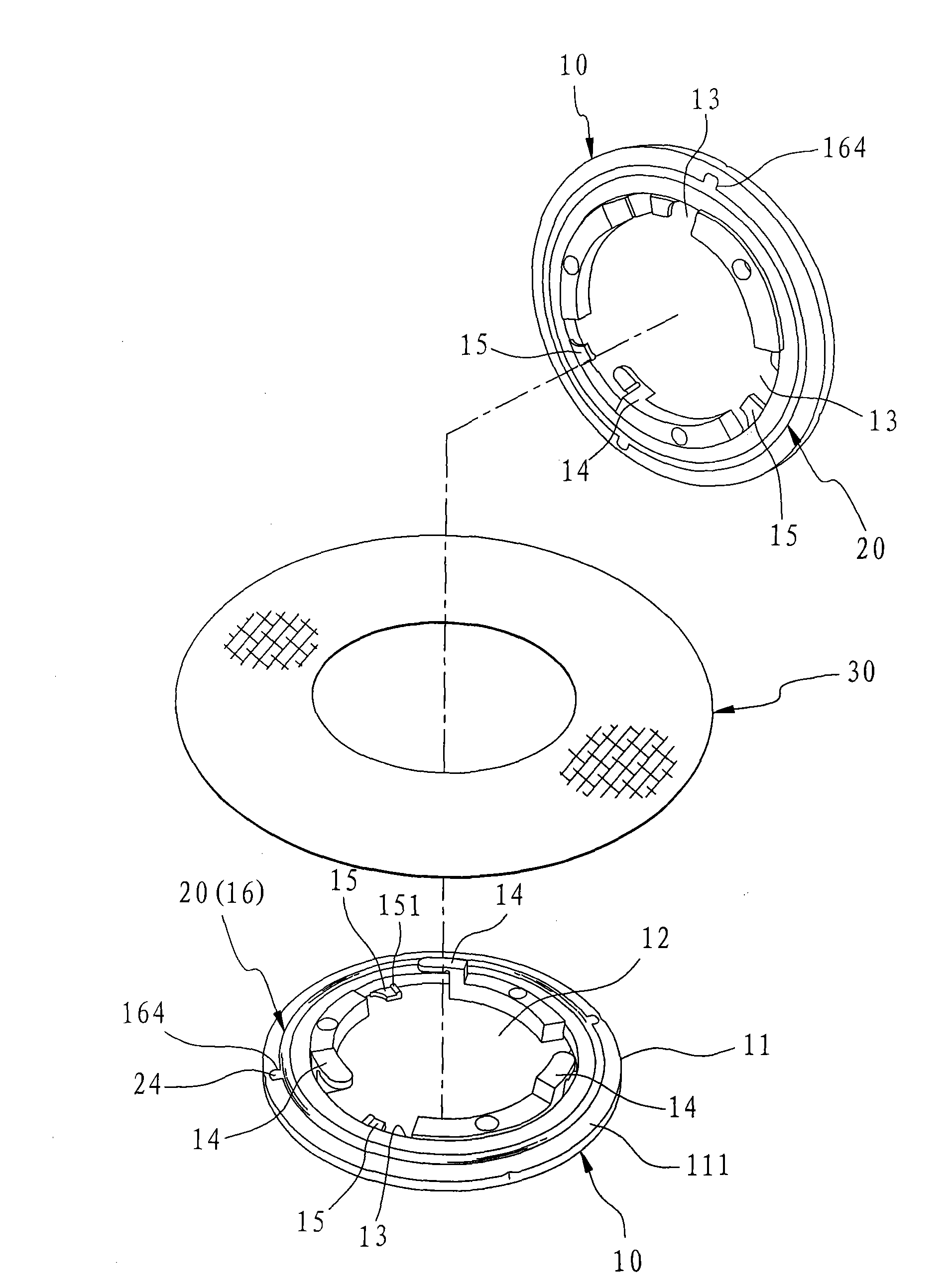 Interlocking type water guide disk set