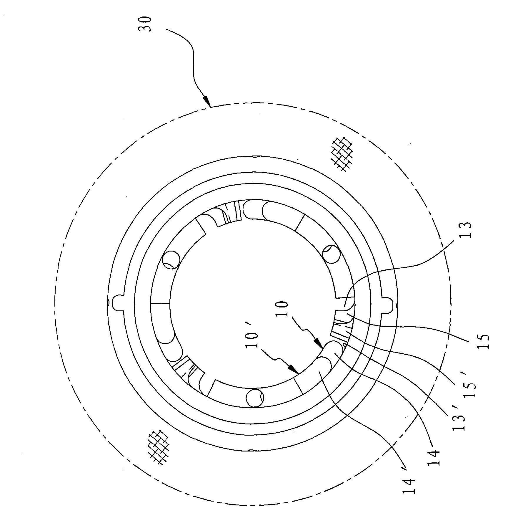 Interlocking type water guide disk set