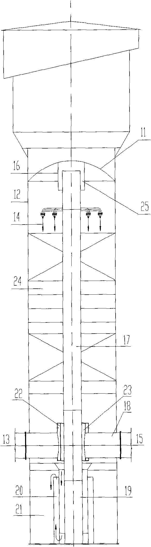 Desulfurizing tower for gas desulfuration by using liquid phase catalytic oxidation