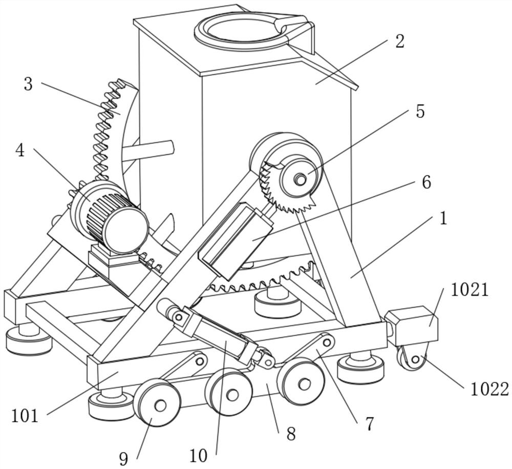 A stabilizing mechanism and stabilizing method of an overturned metal smelting furnace