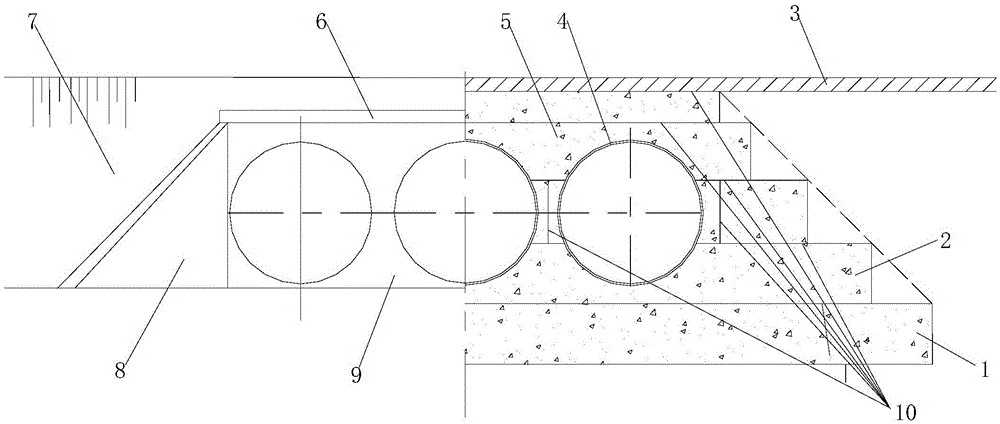 Culvert structure adopting high density polyethylene (HDPE) winding reinforcement pipes and foam concrete and construction method of culvert structure