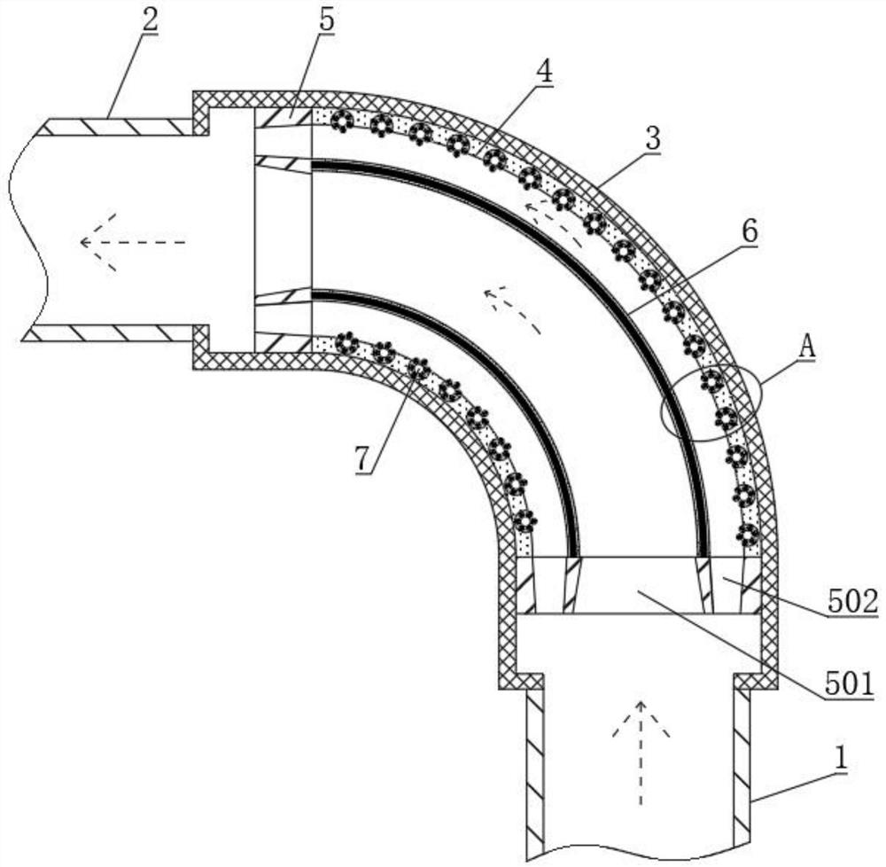 Bend-position shunting and mutual-weakening type self-protective petroleum pipeline