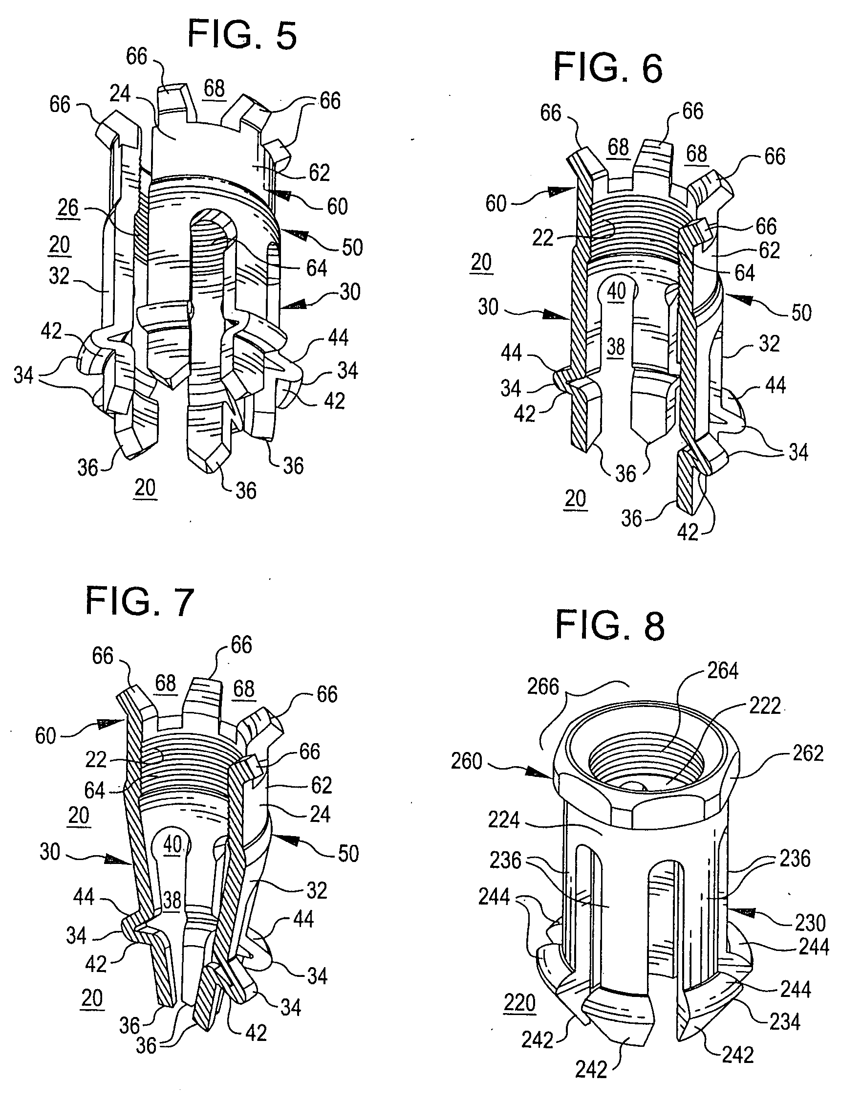 Expandable collet anchor system and method