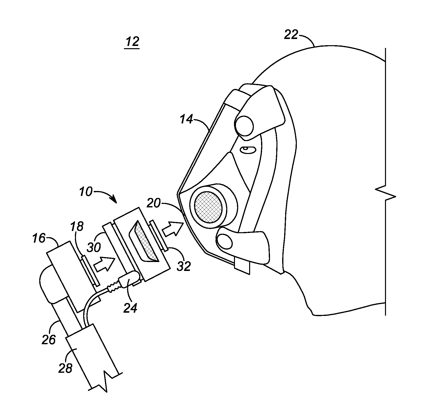 In-line accessory for a self-contained breathing apparatus