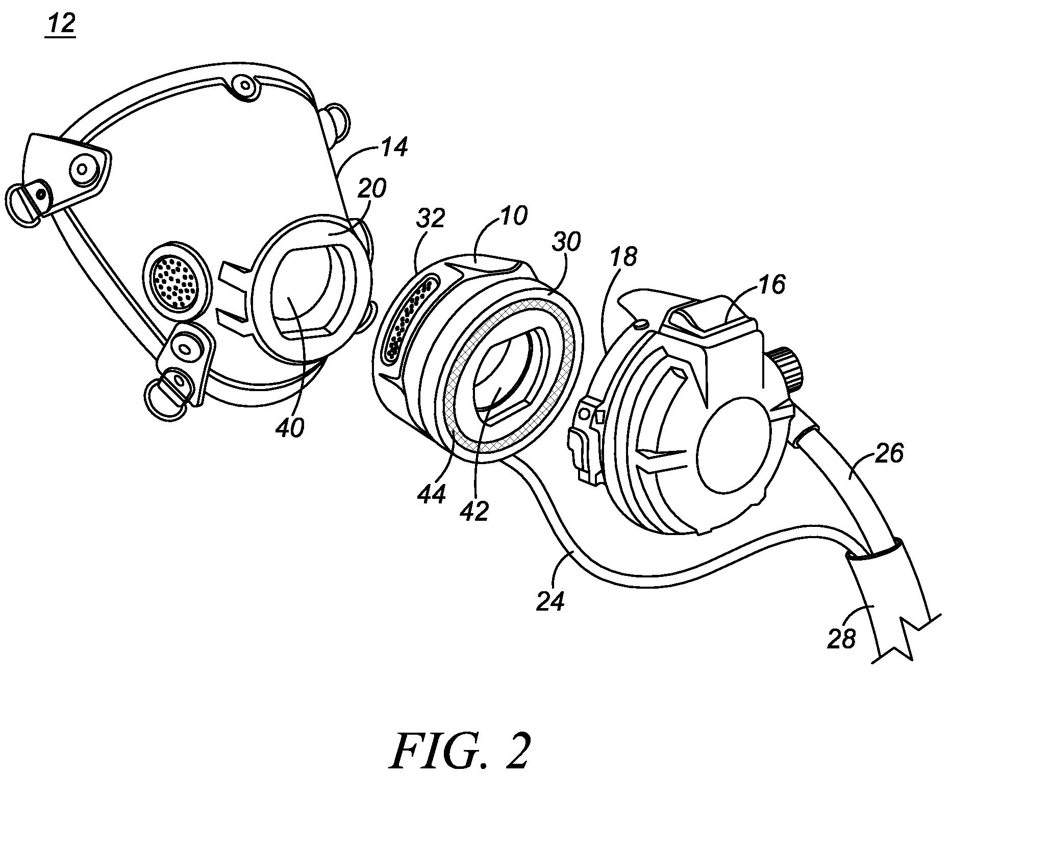 In-line accessory for a self-contained breathing apparatus