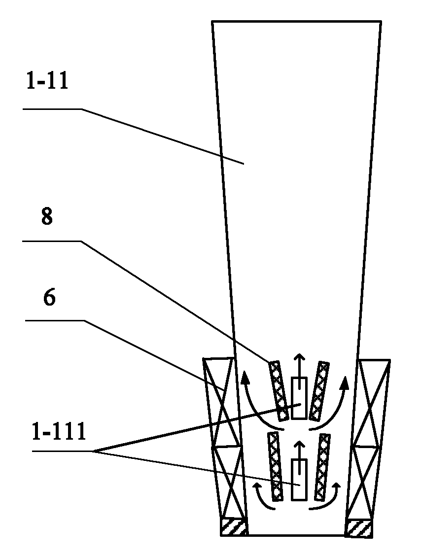 Steam turbine generator provided with axial-radial ventilating and cooling system