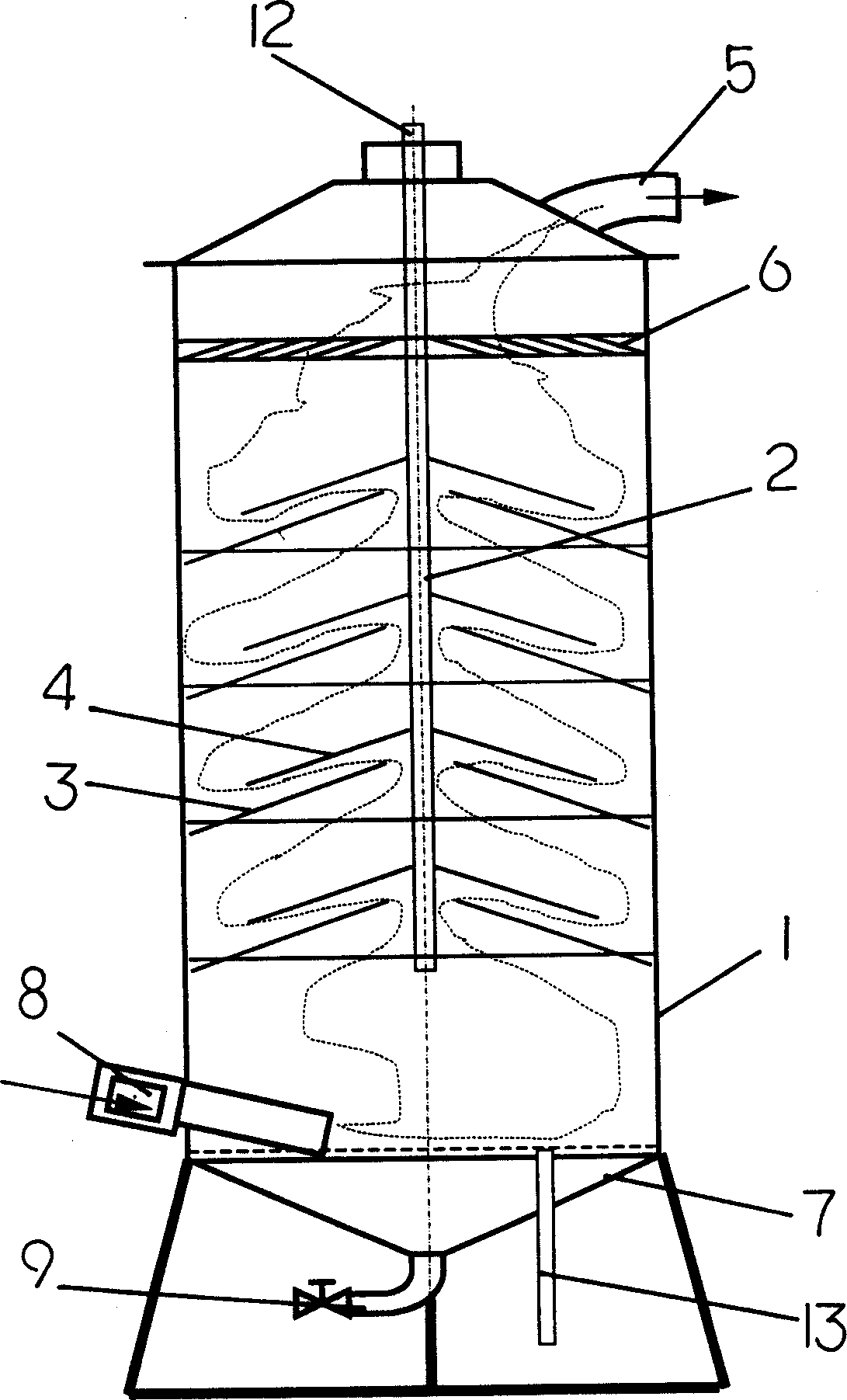 Gas-liquid exchanging tower