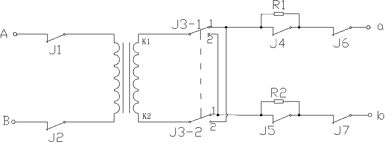 Voltage transformer fault simulation practical training device