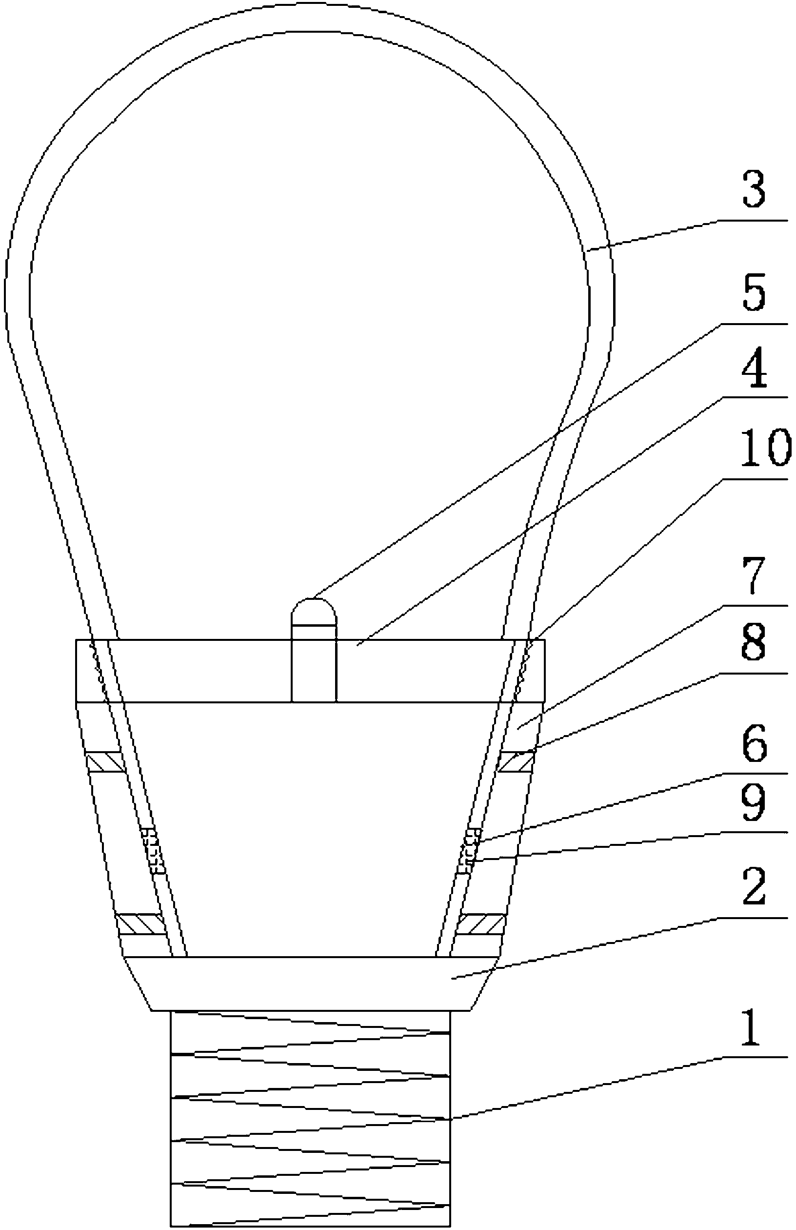 Light emitting diode (LED) bulb lamp with good radiating effect