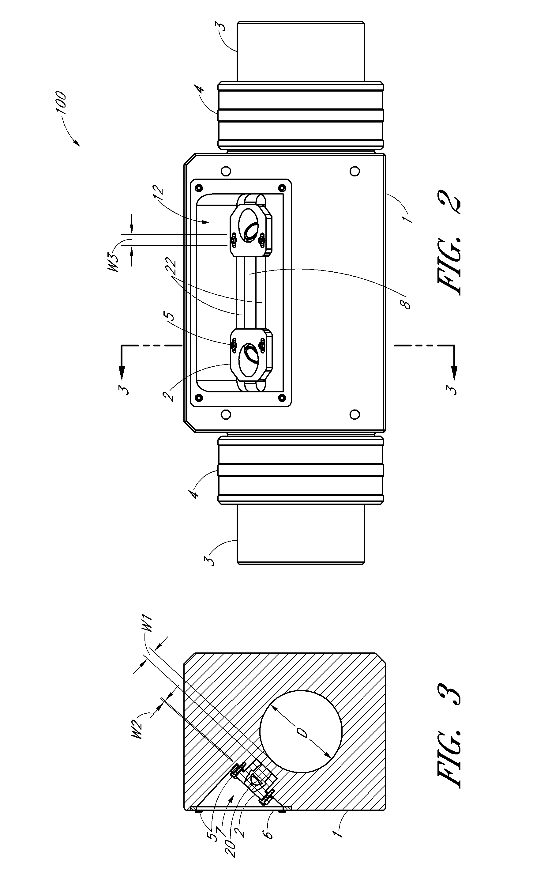 Inline ultrasonic transducer assembly device and methods