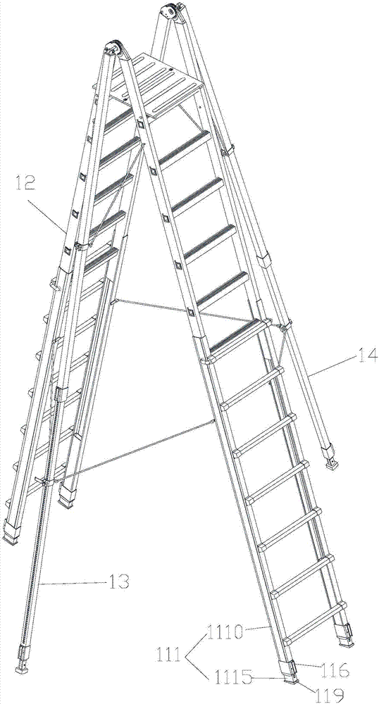 All-terrain non-falling ladder