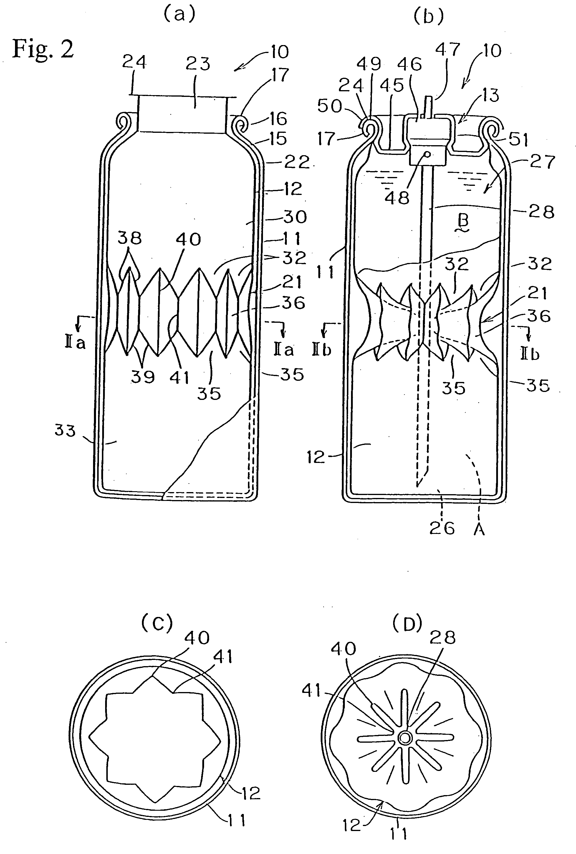 Packaging container for discharge of plurality of contents, packaging product including the packaging container and process for producing the packaging product