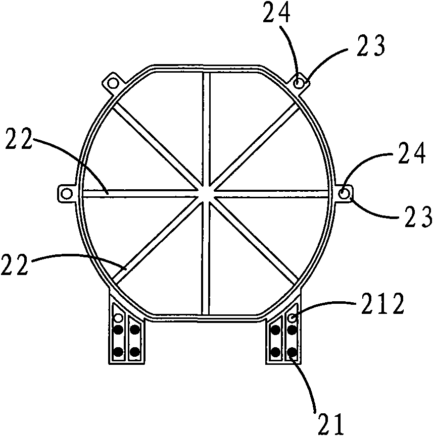 Reinforced concrete internal mold with multi-direction fixed supports