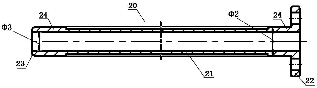 A positioning guide device and processing method for step deep hole processing