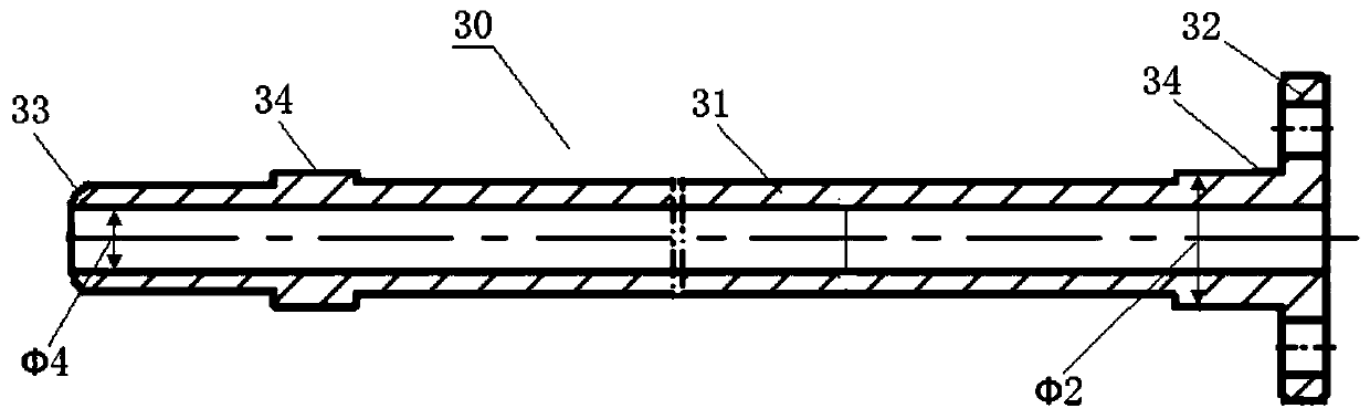 A positioning guide device and processing method for step deep hole processing