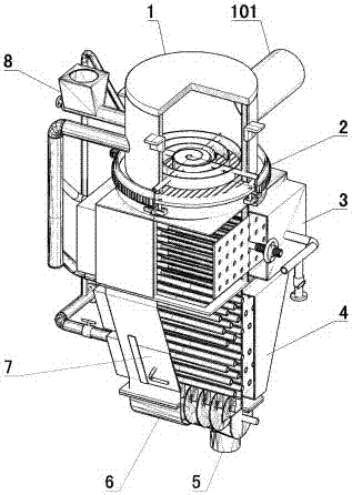 Biomass-forming fuel solid-phase low-temperature gas-phase high-temperature combustion device