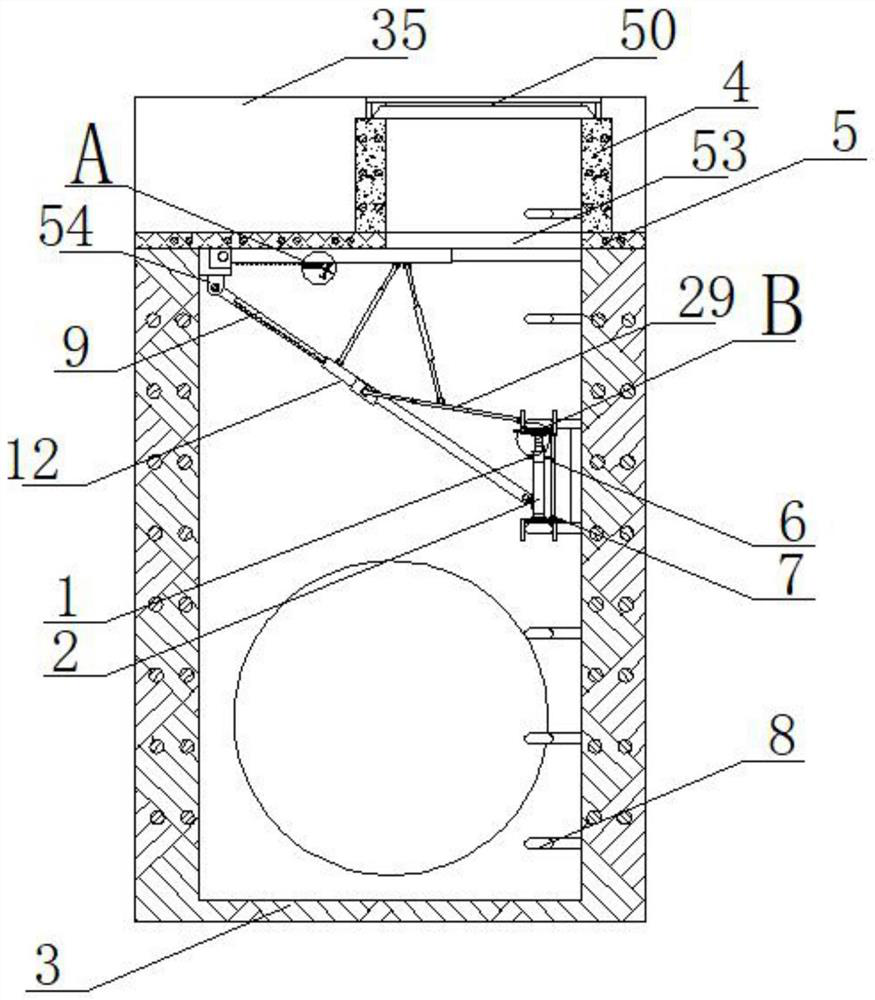 Protecting and supporting device and protecting method for medium repair asphalt pavement inspection well construction