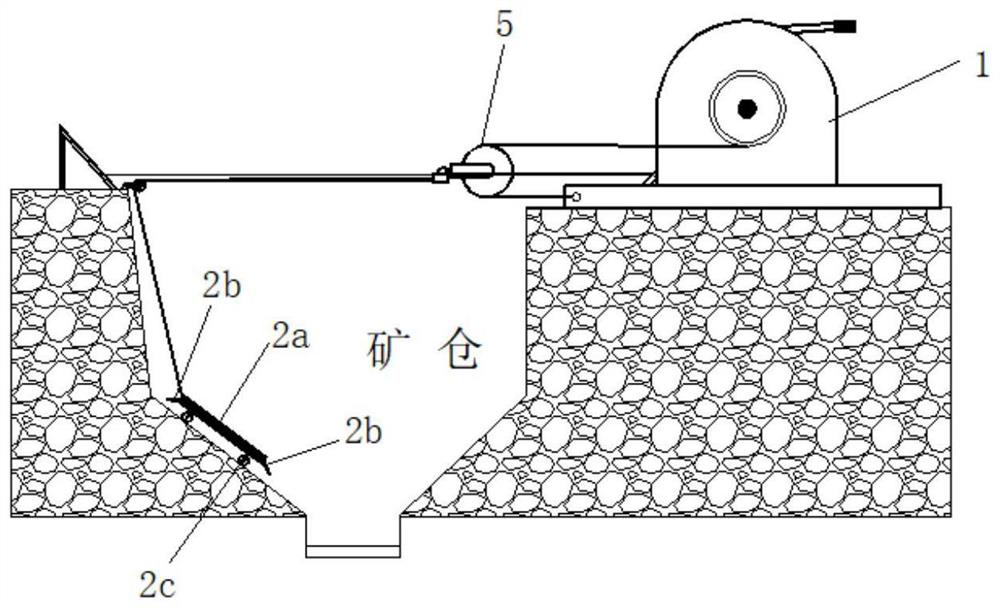 Special mechanical bin cleaning device for ore bin and bin cleaning method