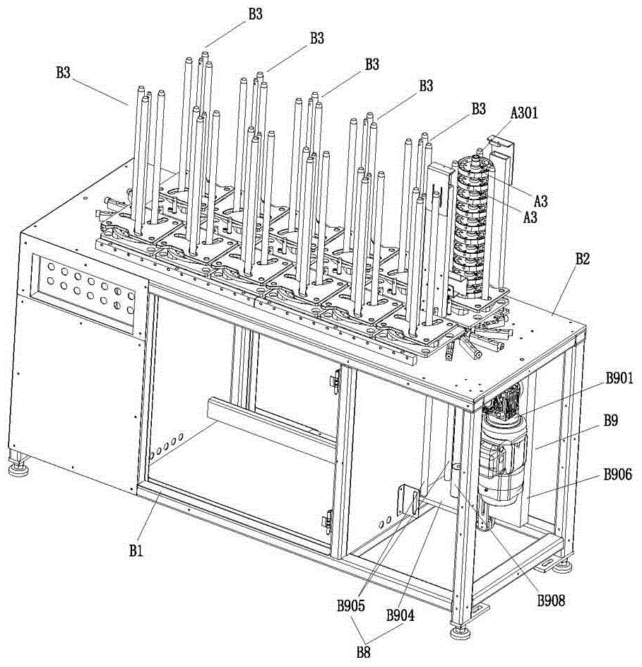 Automatic feeding and taking equipment with u-turning device