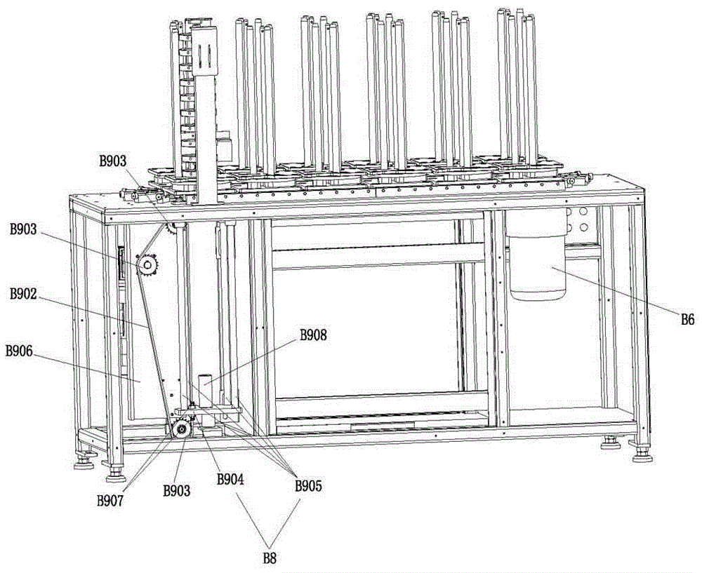 Automatic feeding and taking equipment with u-turning device