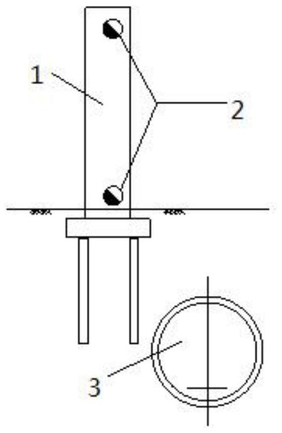 Horizontal displacement monitoring method for pier column in bridge pile foundation underpinning