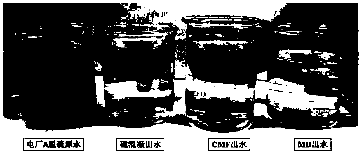 Thermal power plant wet desulphurization wastewater advanced treatment combined process