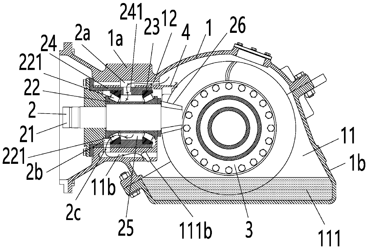 Traction gear box and rail vehicle