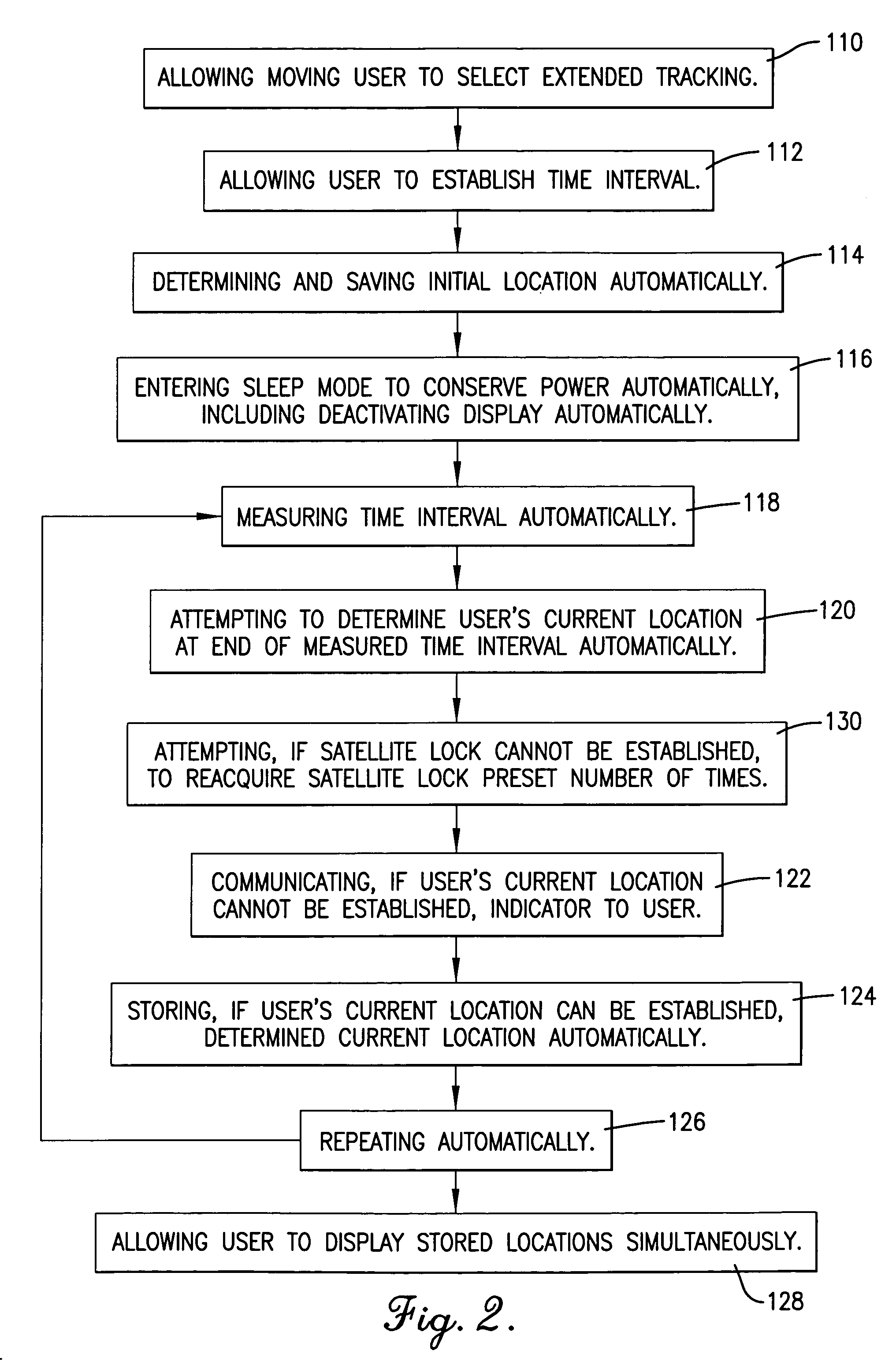 Apparatus and method for allowing user to track path of travel over extended period of time