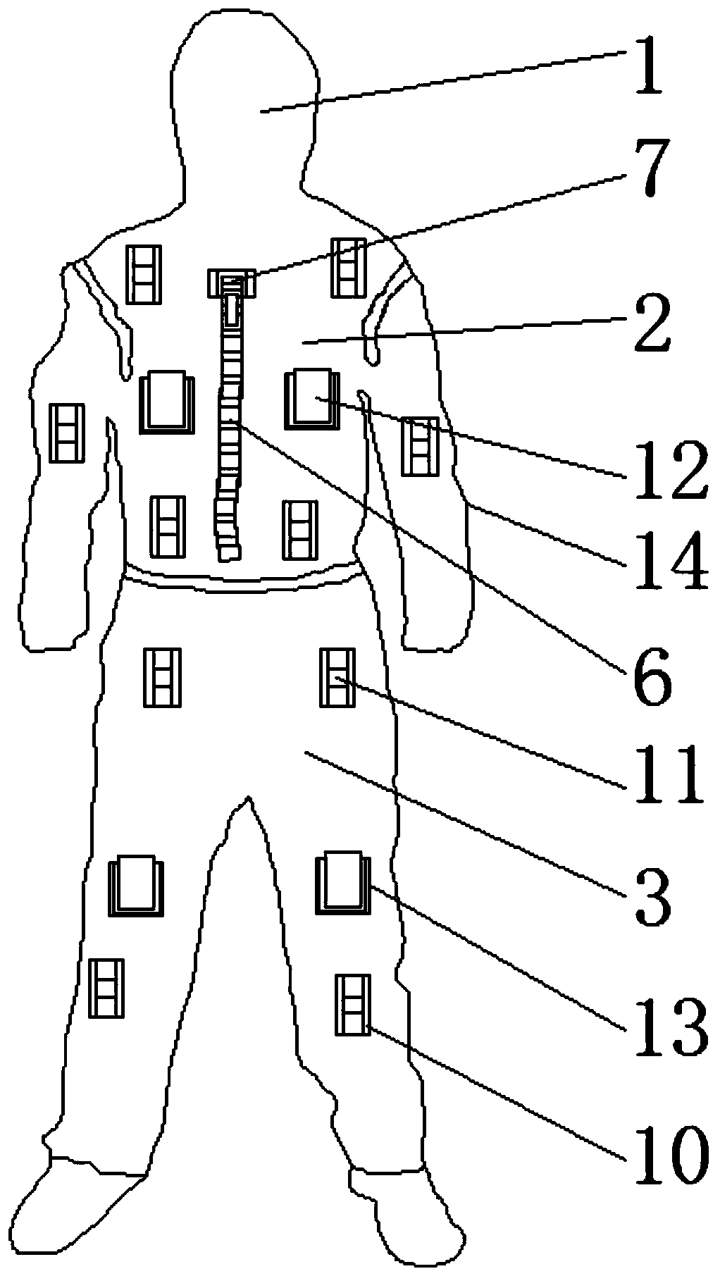 Smart medical protective garment convenient to wear