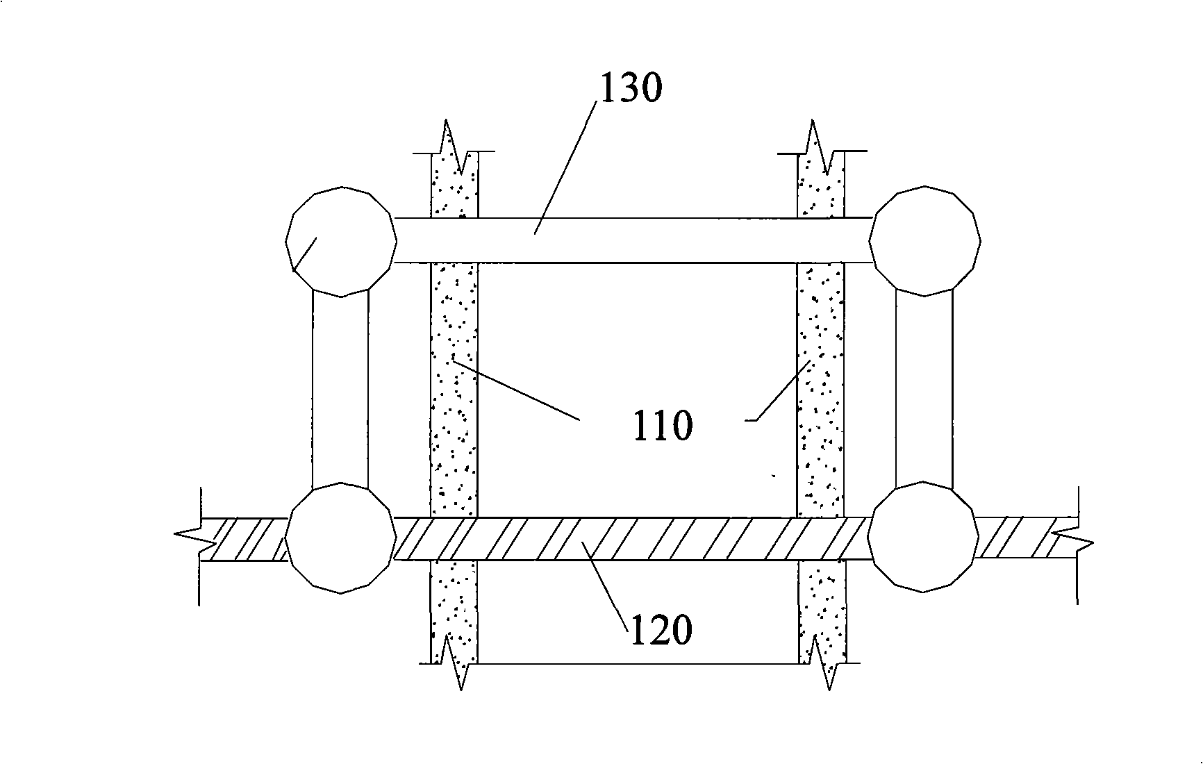 Underground continuous wall construction method crossing city pipelines