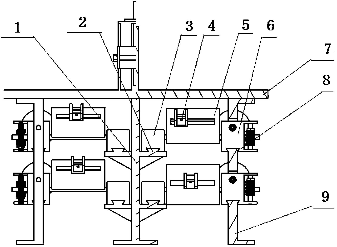 Hard point position stepless adjusting type test rig satisfying multiple suspension fork types